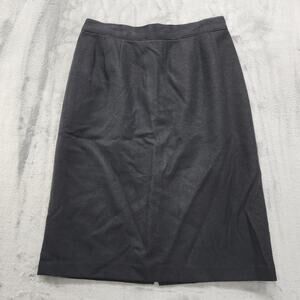 Vintage 80s Sag Harbor Skirt Size 12P Black Wool Pencil Back Slit Elastic‎ Waist